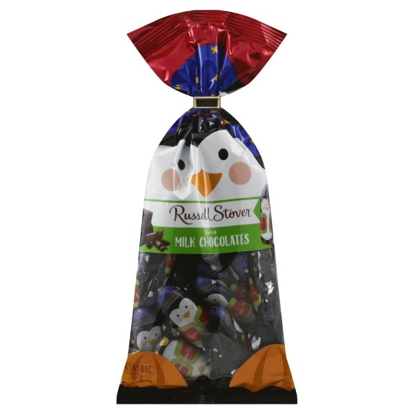 slide 1 of 1, Russell Stover Solid Milk Chocolate Mini Penguins, 8 oz