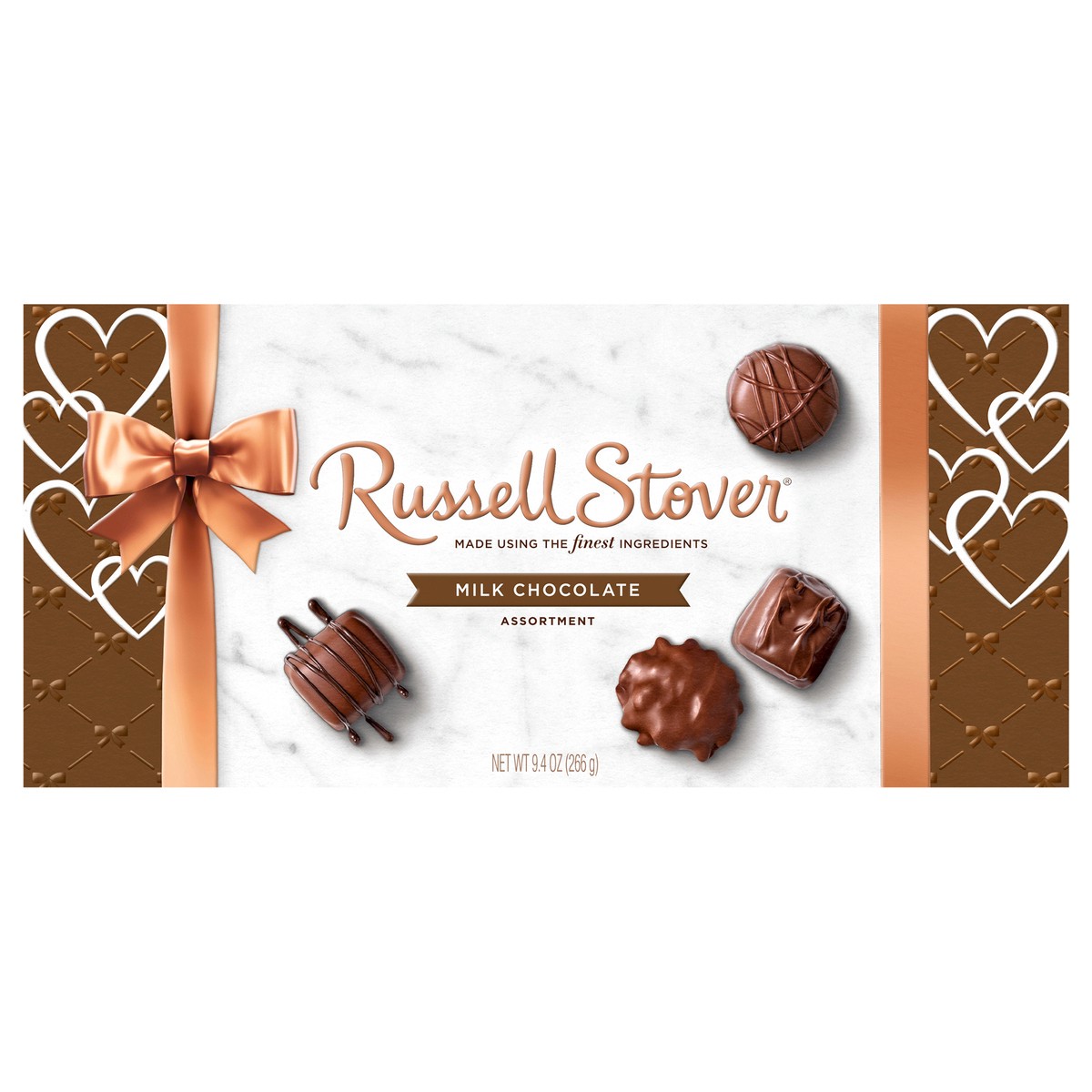 slide 1 of 10, RUSSELL STOVER Valentine's Day Milk Chocolate Assortment Gift Box, 9.4 oz. (16 pieces), 9.4 oz