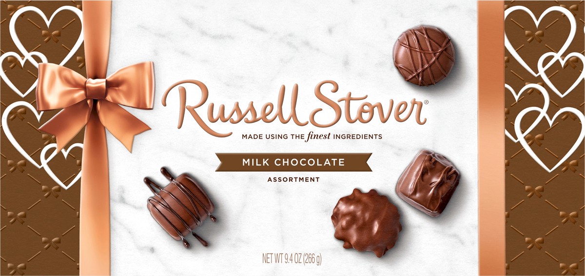 slide 3 of 10, RUSSELL STOVER Valentine's Day Milk Chocolate Assortment Gift Box, 9.4 oz. (16 pieces), 9.4 oz