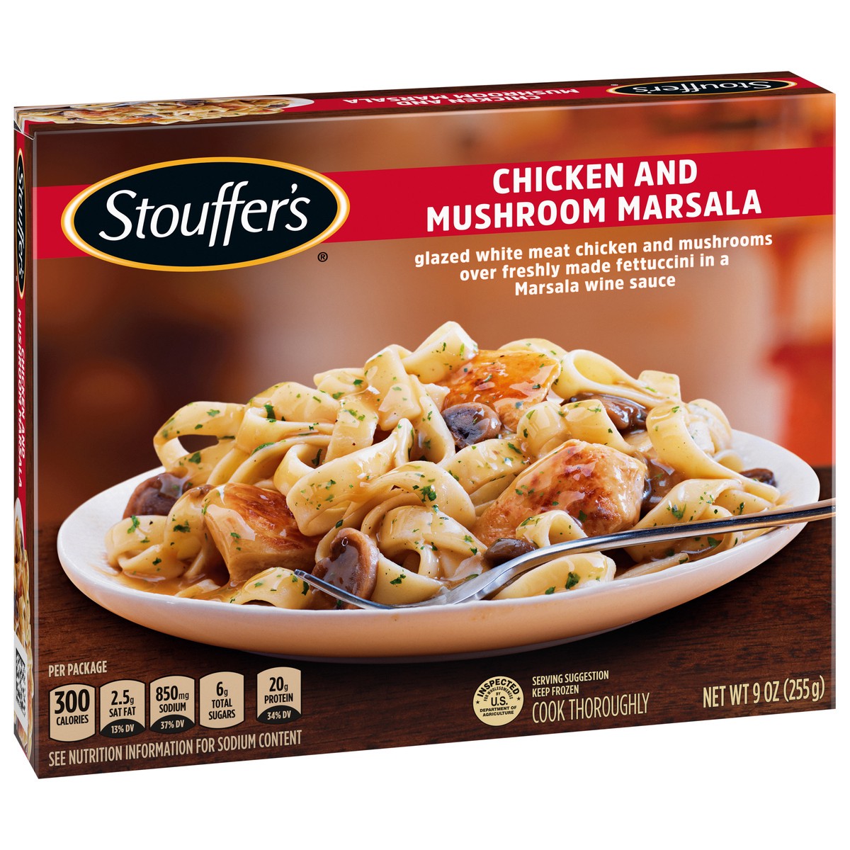 slide 5 of 9, Stouffer's Chicken and Mushroom Marsala Frozen Meal, 9 oz