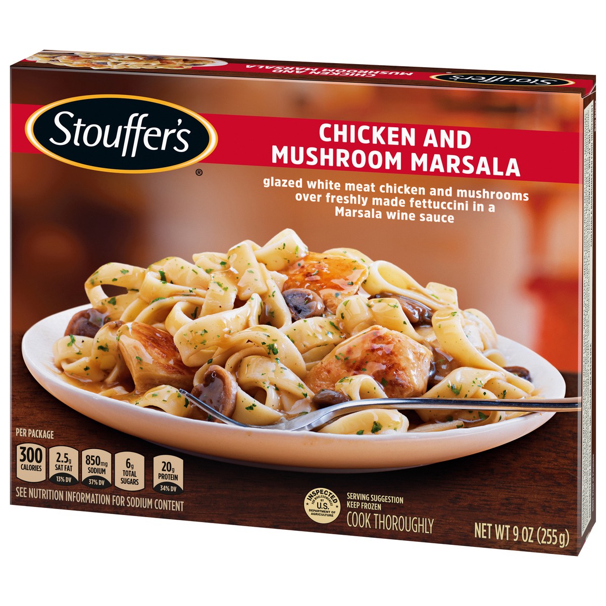 slide 4 of 9, Stouffer's Chicken and Mushroom Marsala Frozen Meal, 9 oz