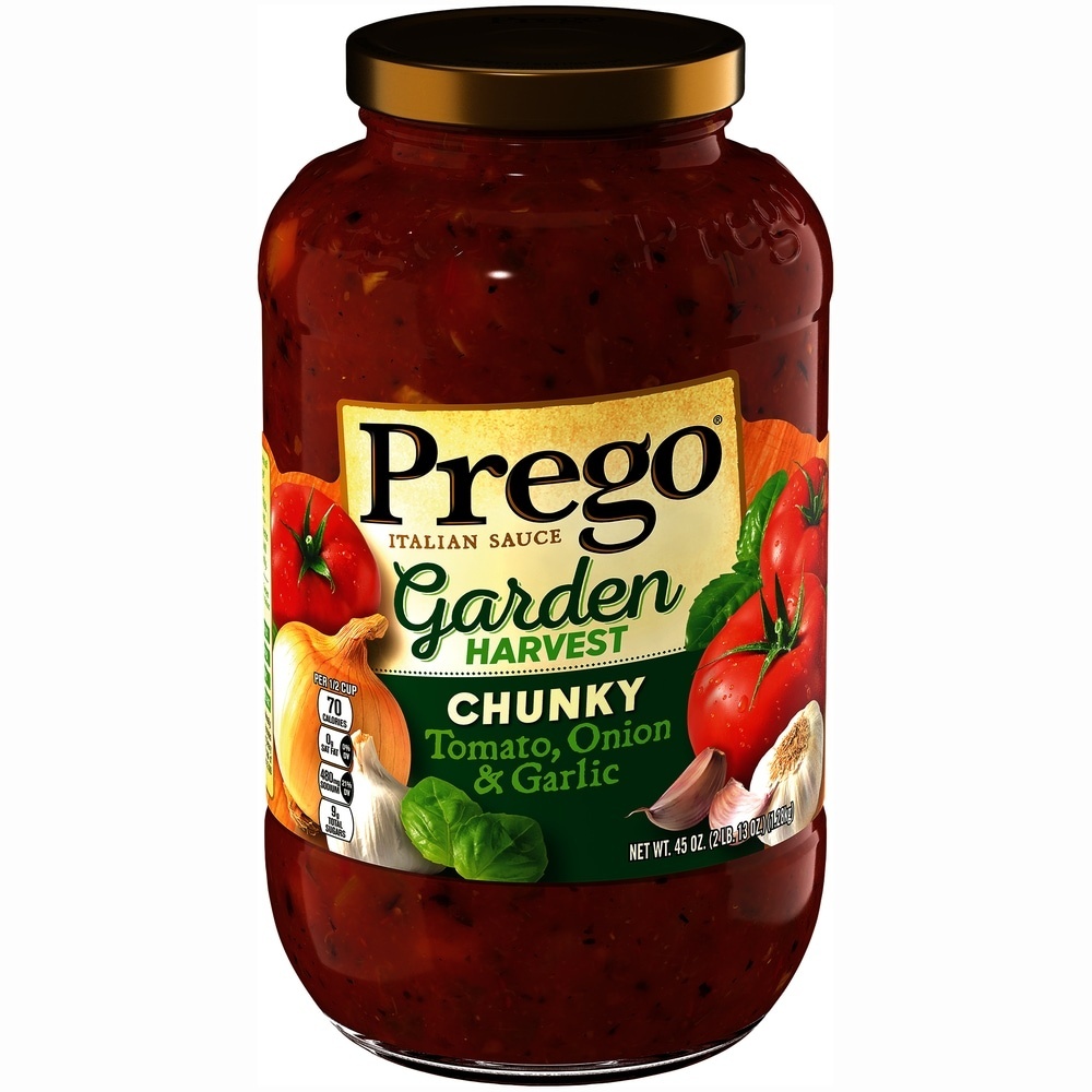 slide 1 of 4, Prego Chunky Garden Tomato, Onion & Garlic Italian Sauce, 45 oz