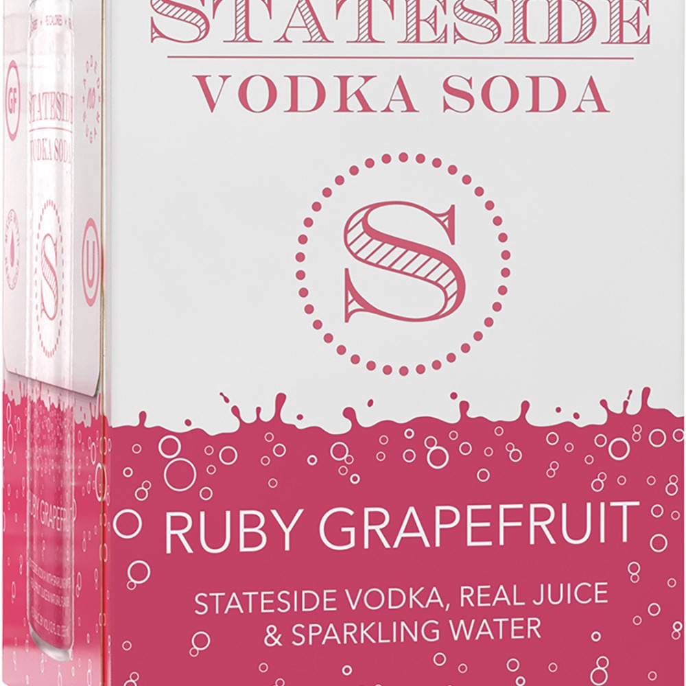 slide 1 of 1, Stateside Grapefruit Vodka Soda, 4 ct; 12 oz