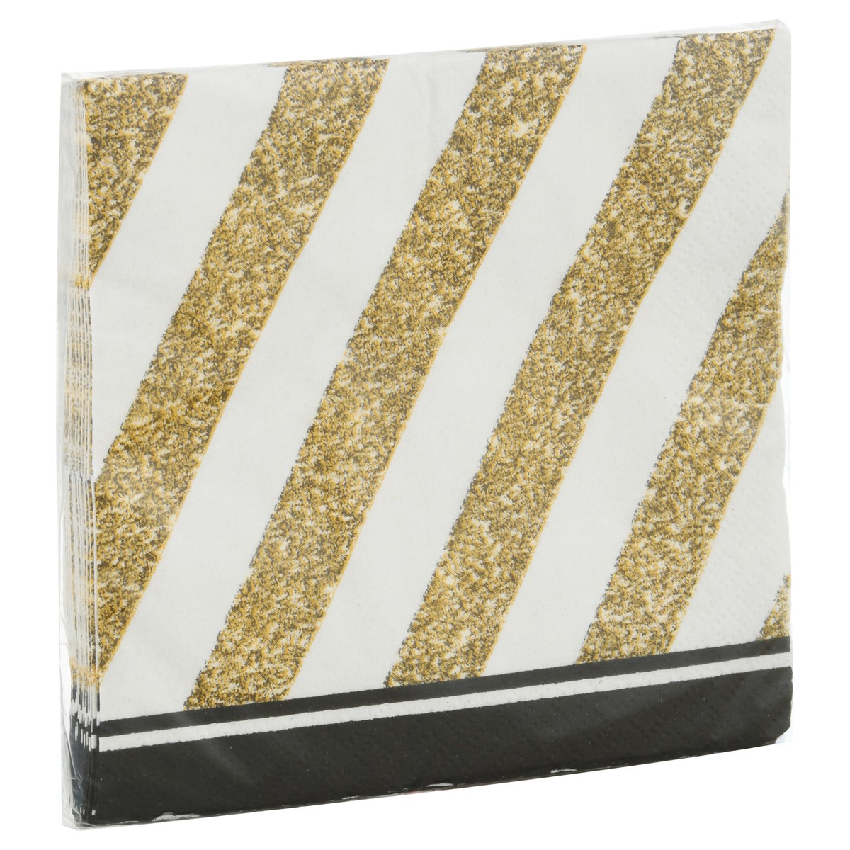 slide 9 of 10, Party Creations 3 Ply Black & Gold Napkins 16 ea, 16 ct