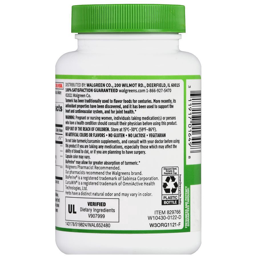 slide 2 of 5, Walgreens Enhanced Absorption Turmeric Complex with BioPerine, 120 ct