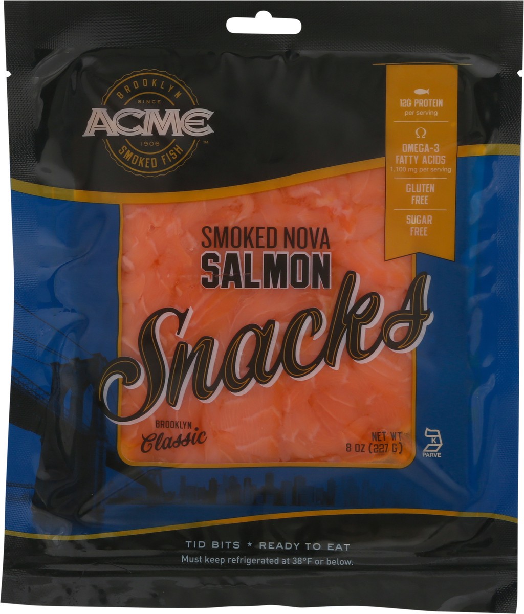 slide 9 of 11, ACME Smoked Nova Salmon Snacks 8 oz, 