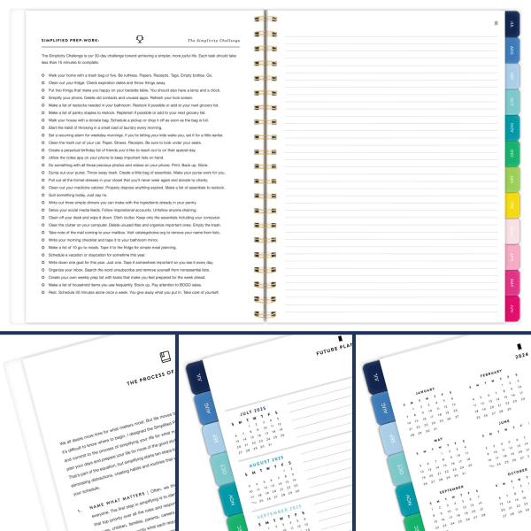 slide 2 of 8, 2024-2025 At-A-Glance Simplified By Emily Ley Weekly/Monthly Academic Planner, 8-1/2"" X 11"", Happy Stripe, July 2024 To June 2025, El24-905A, 1 ct