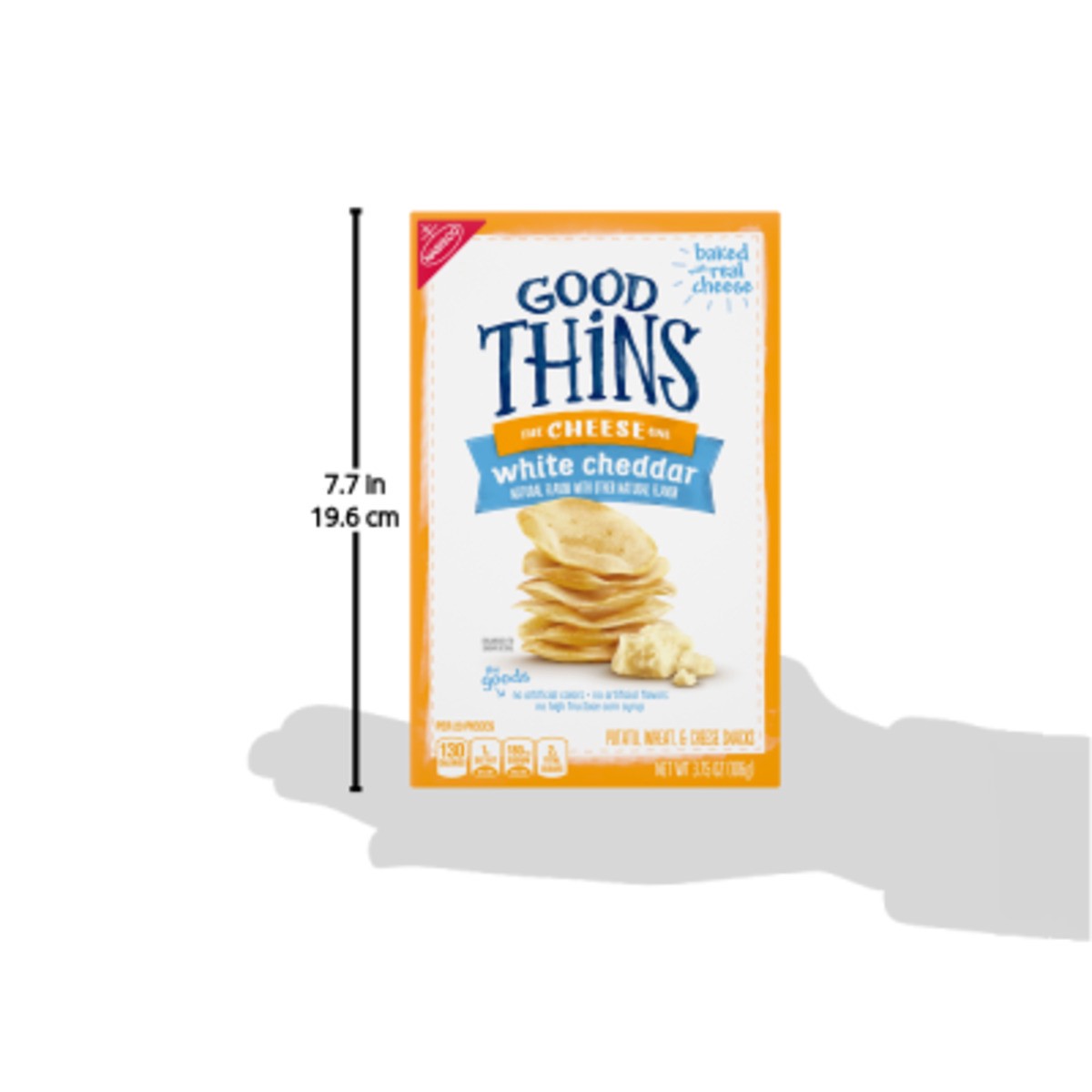 slide 10 of 11, GOOD THiNS White Cheddar Crackers, 1 box (3.75oz), 0.65 lb