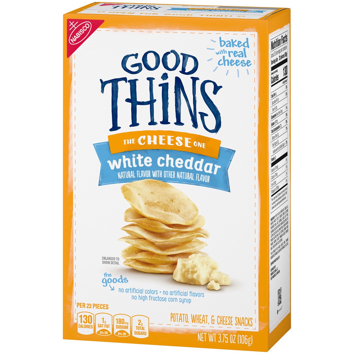 slide 3 of 11, GOOD THiNS White Cheddar Crackers, 1 box (3.75oz), 0.65 lb