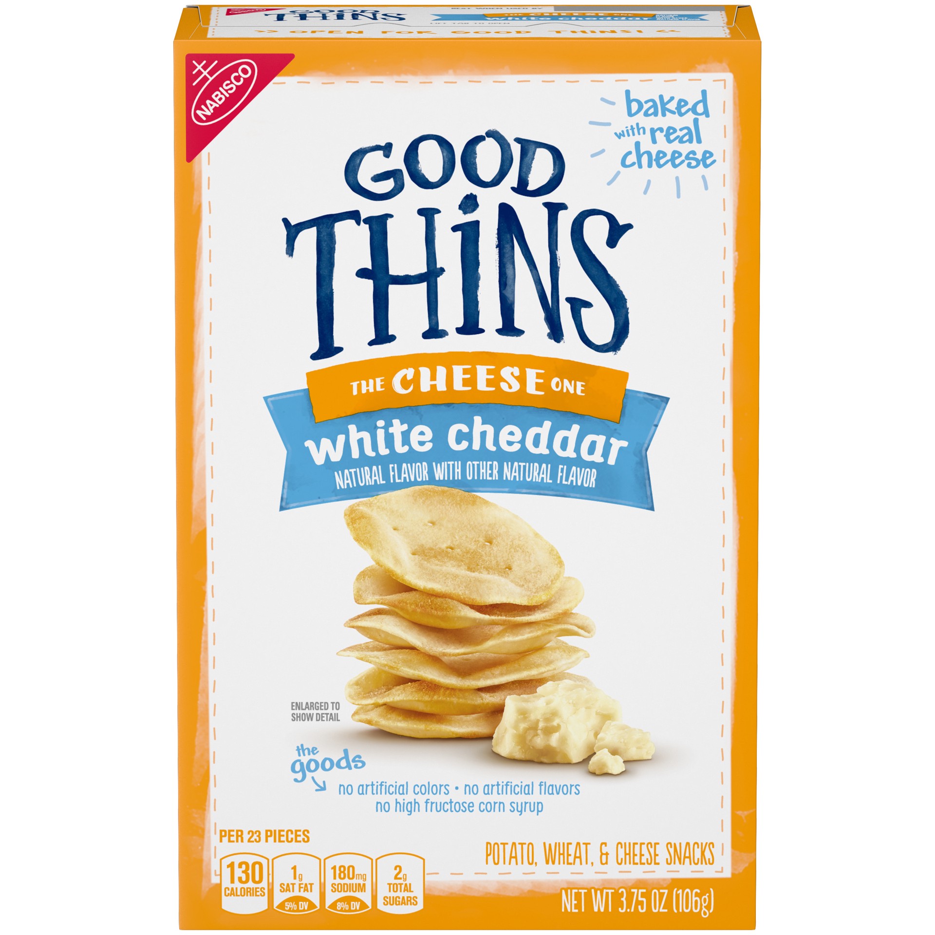 slide 1 of 11, GOOD THiNS White Cheddar Crackers, 1 box (3.75oz), 0.65 lb