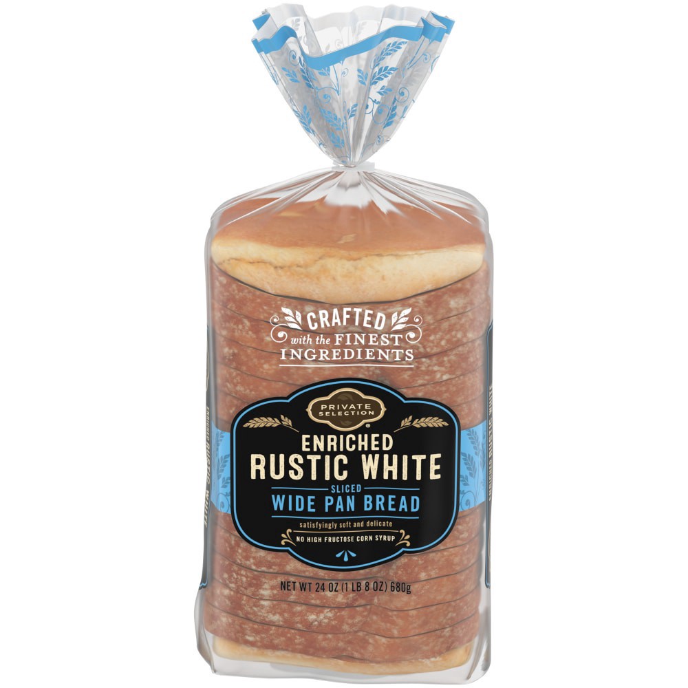 slide 2 of 3, Private Selection Enriched Rustic White Sliced Wide Pan Bread, 24 oz