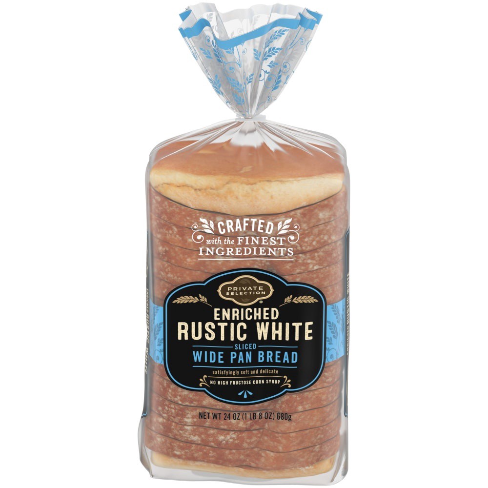 slide 1 of 3, Private Selection Enriched Rustic White Sliced Wide Pan Bread, 24 oz