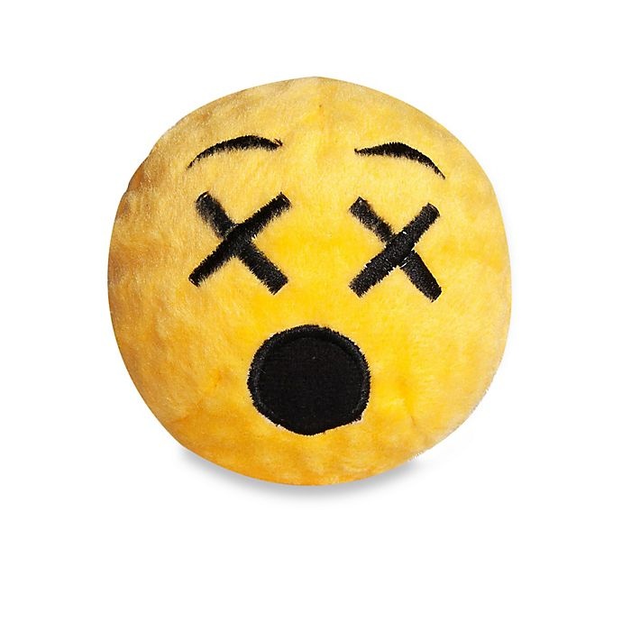 slide 1 of 1, fabdog Fabmoji Cross-Eyed Emoji Faball Medium Dog Toy, 1 ct