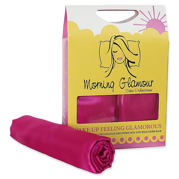 slide 1 of 1, Morning Glamour Satin Jewel Standard Pillowcases - Fuchsia, 2 ct