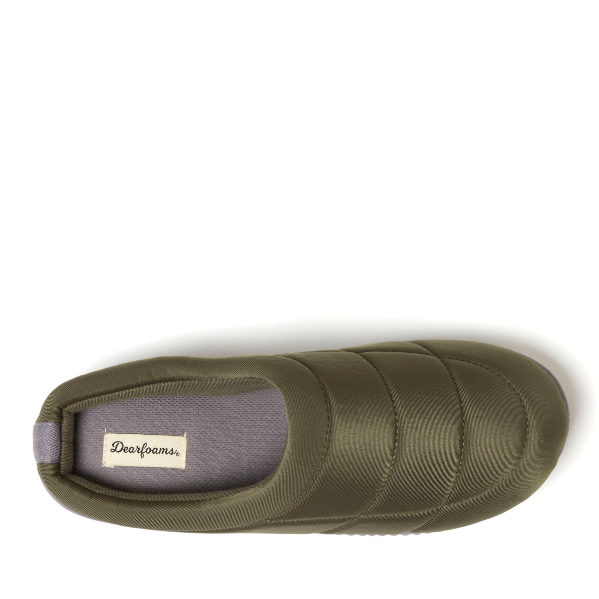 slide 9 of 21, Dearfoams Arlo Spandex Clog Slippers, Olive, Size Medium, 1 ct