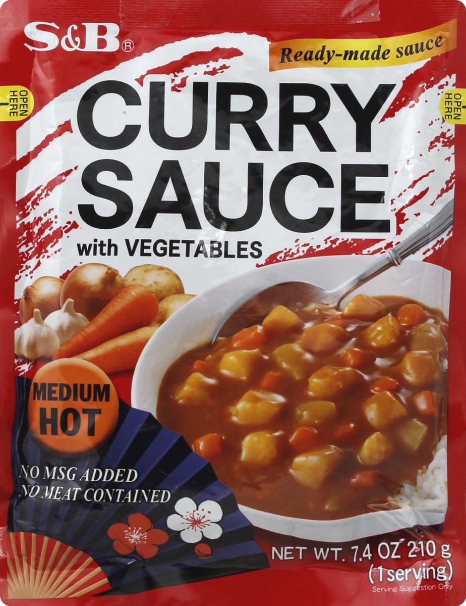 slide 3 of 5, S&B Medium Hot Curry Sauce With Vegetables, 7.4 oz