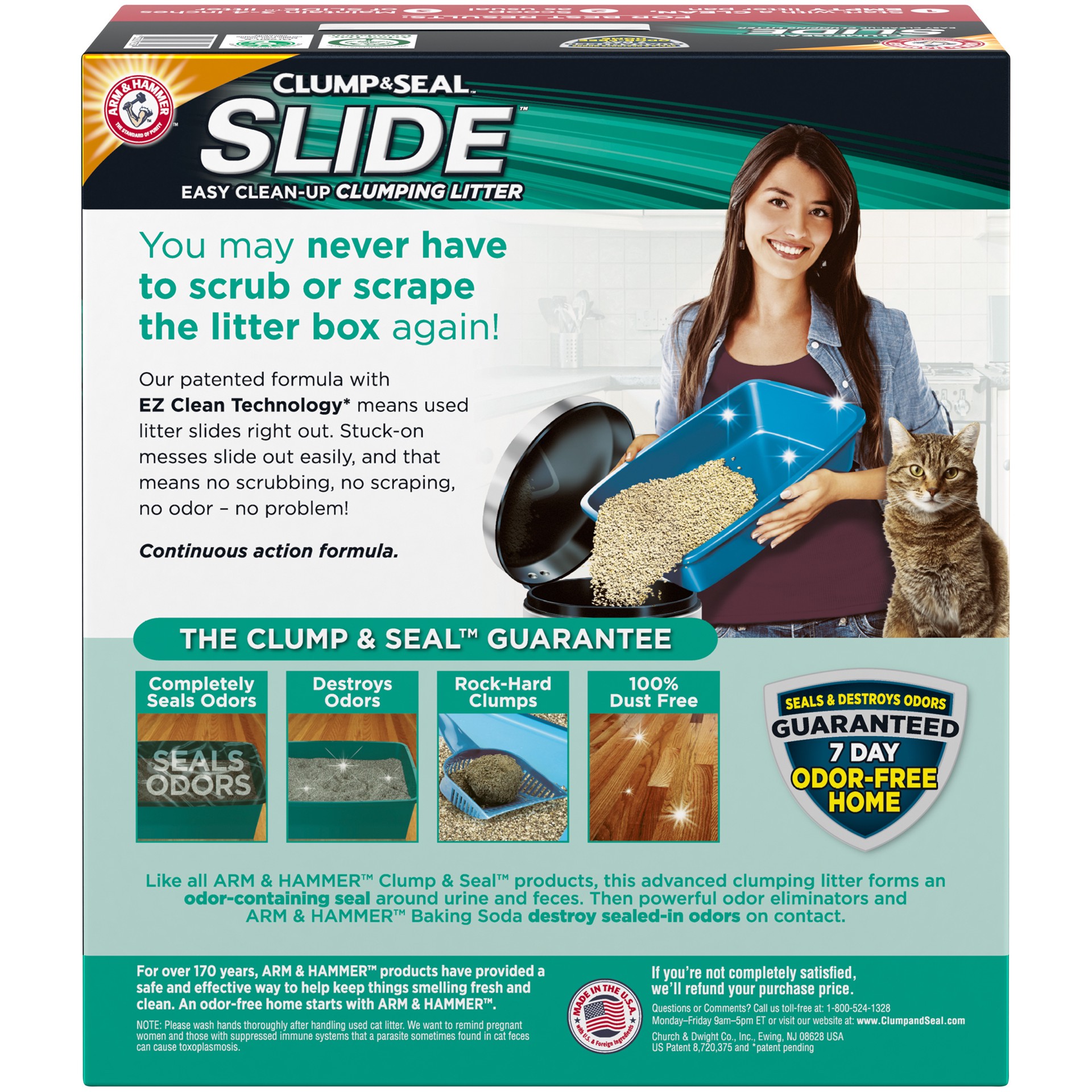 slide 2 of 5, ARM & HAMMER SLIDE Easy Clean-Up Litter, Non-Stop Odor Control, 28 lb, 28 lb