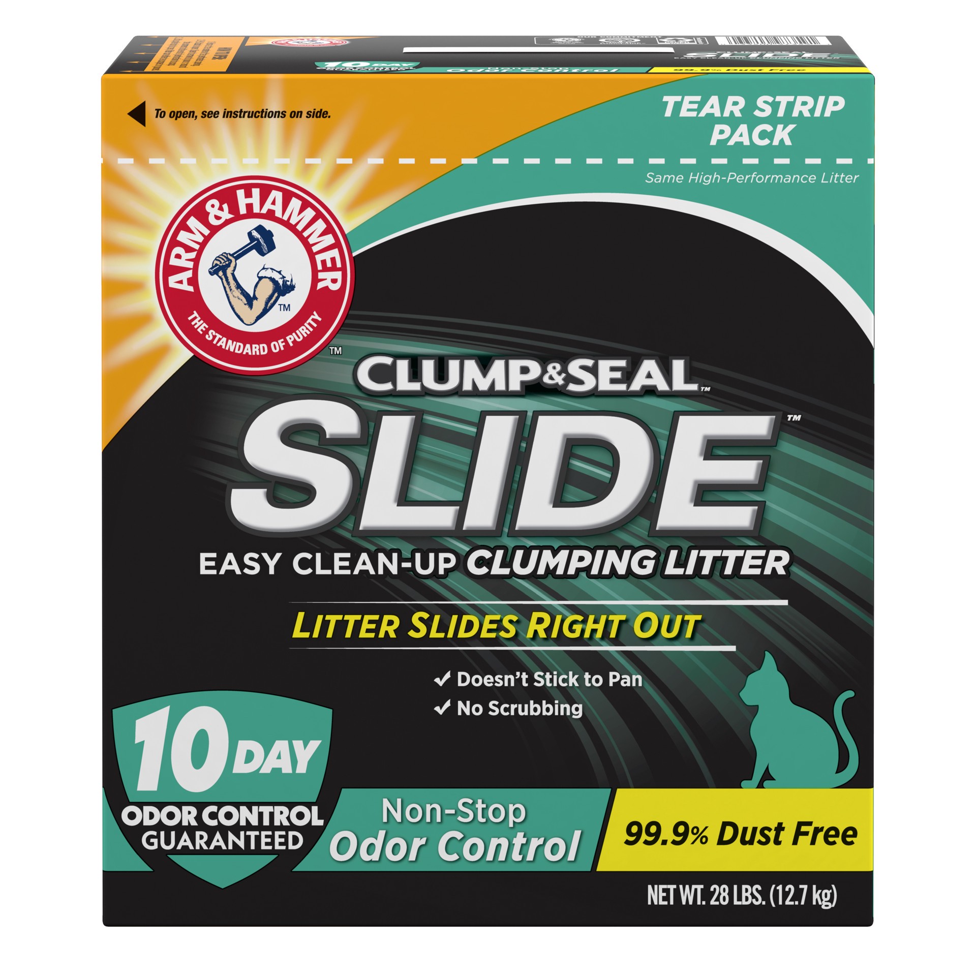 slide 1 of 5, ARM & HAMMER SLIDE Easy Clean-Up Litter, Non-Stop Odor Control, 28 lb, 28 lb