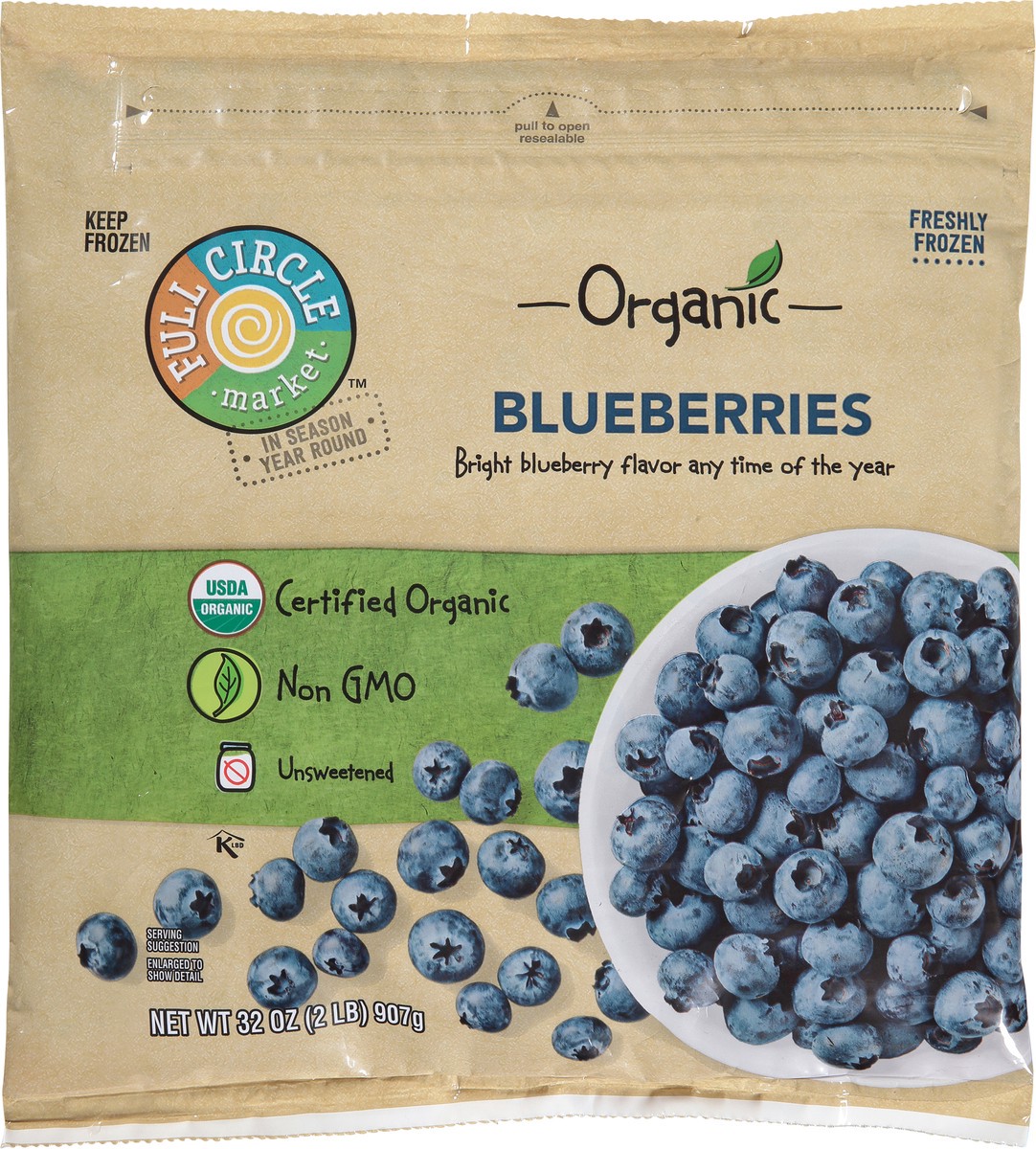 slide 7 of 9, Full Circle Market Organic Unsweetened Blueberries 32 oz, 32 oz