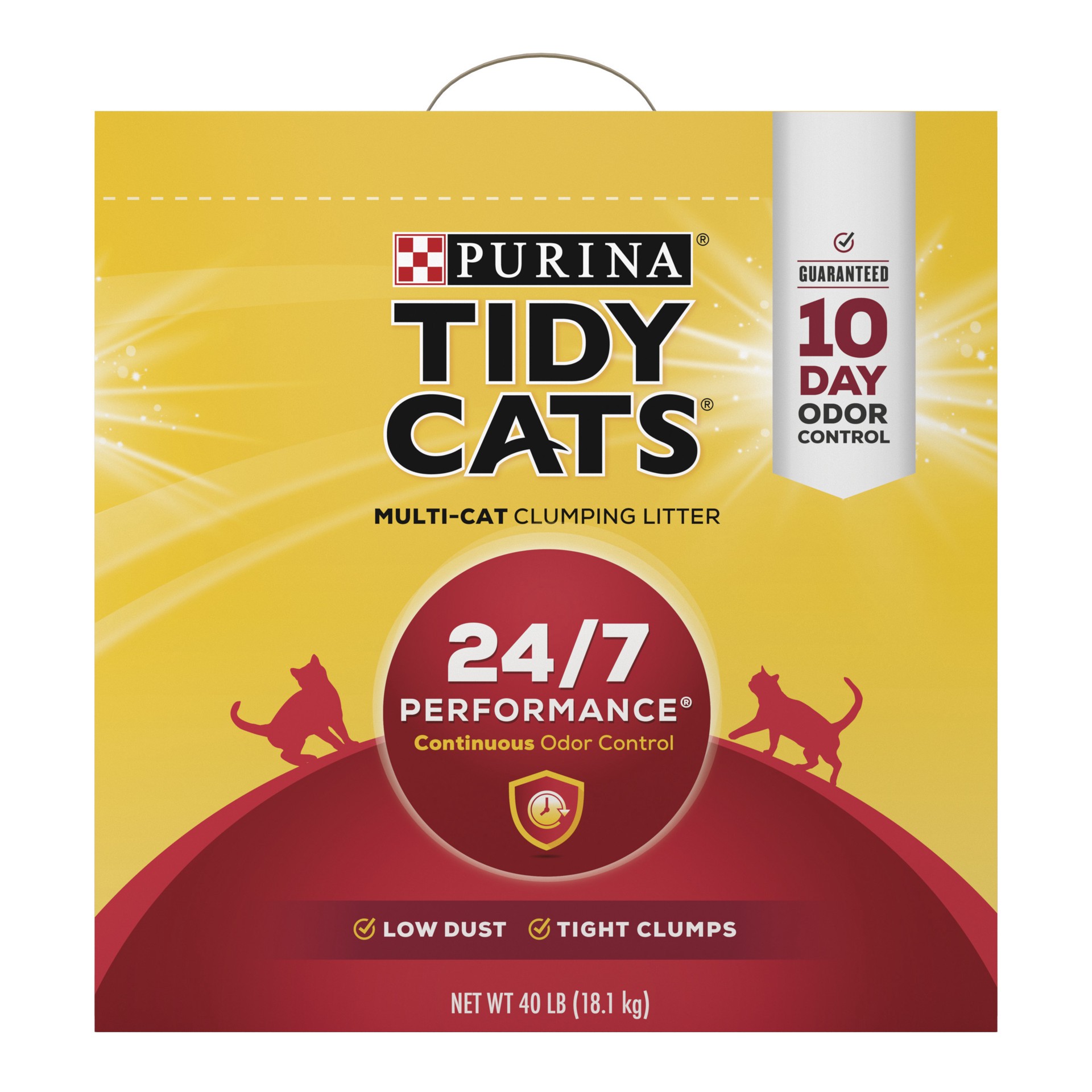 slide 1 of 8, Tidy Cats Purina Tidy Cats Clumping Cat Litter, 24/7 Performance Multi Cat Litter, 40 lb