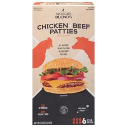 Crossover Blends 1/3 lb Chicken + Beef Patties - 6 ct