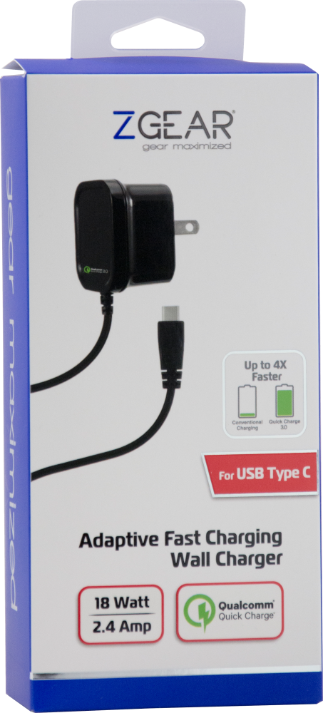 slide 2 of 2, Zgear Quick Charge Usb-C Wall Charger - Black, 1 ct