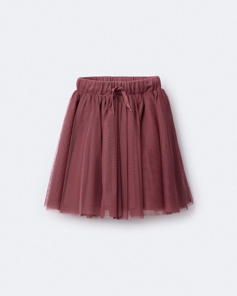 slide 2 of 5, Otteravenue Toddler Girl Avenue Twirl™ Midi Skirt with Tulle - Burgundy Burgundy 4T, 1 ct