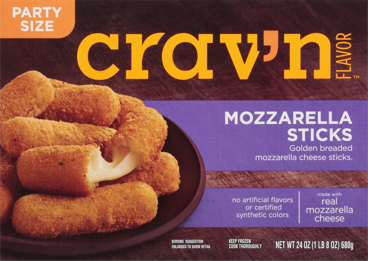 slide 1 of 9, Crav'n Flavor Mozzarella Cheese Sticks, 24 oz