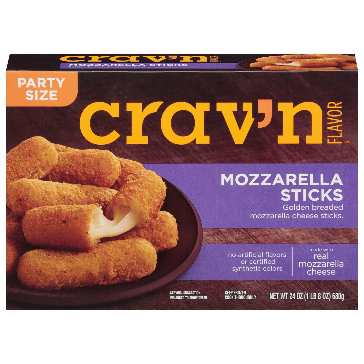 slide 1 of 9, Crav'n Flavor Mozzarella Cheese Sticks, 24 oz
