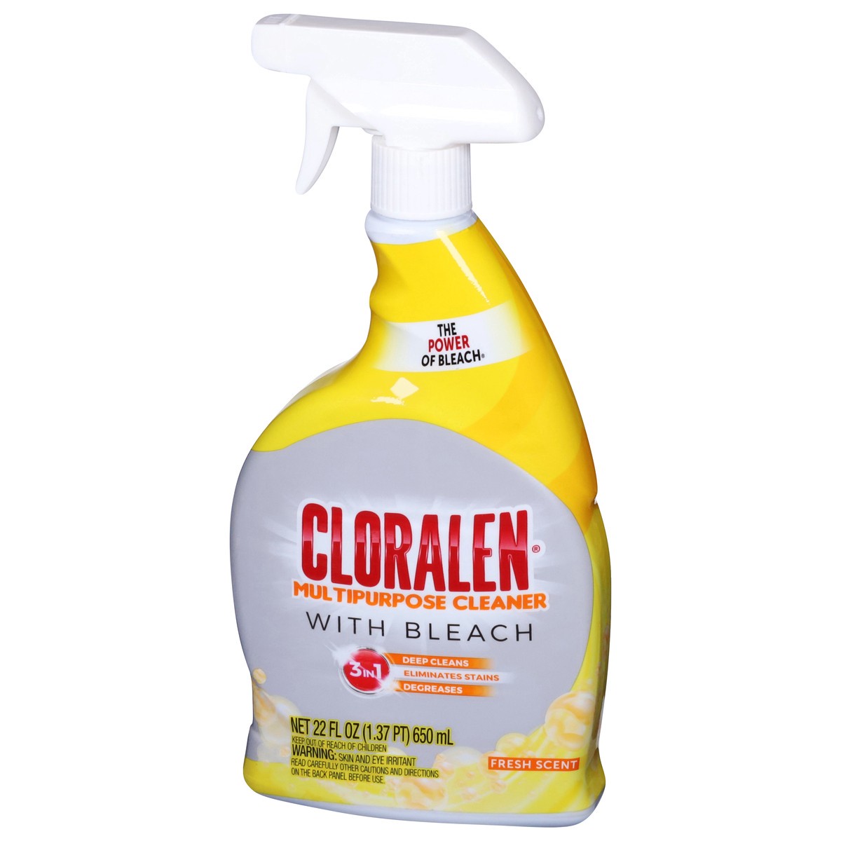 slide 3 of 9, Cloralen Multipurpose Cleaner W/Bleach Fresh Scent (Trigger), 22 fl oz