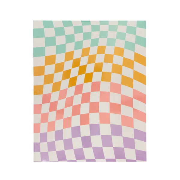 slide 1 of 1, Eccolo Lena + Liam Paper Back To School 2-Pocket Folder, 9-1/4" X 11-1/2", Port Wavy Checkerboard, 1 ct