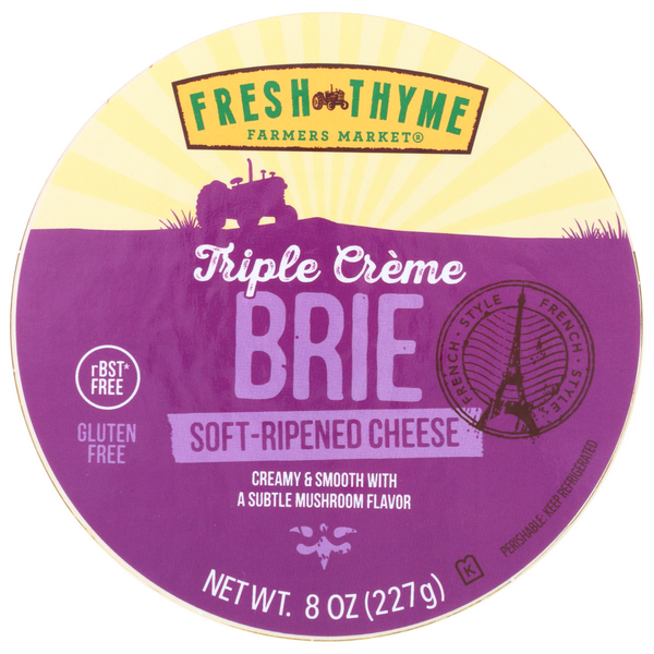 slide 1 of 1, Fresh Thyme Triple Creme Brie Round, 8 oz