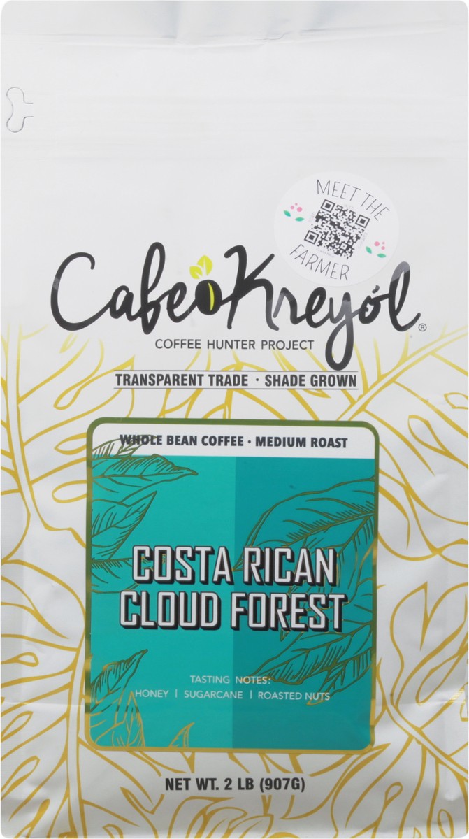 slide 4 of 12, Café Kreyol Medium Roast Whole Bean Costa Rican Cloud Forest Coffee - 2 lb, 2 lb