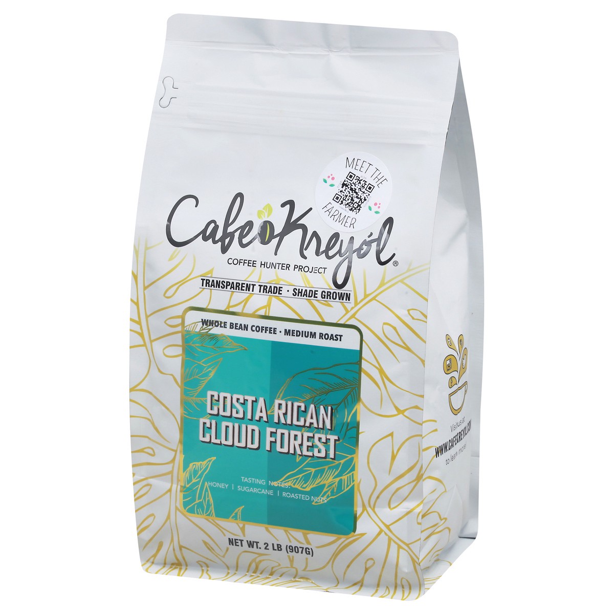 slide 11 of 12, Café Kreyol Medium Roast Whole Bean Costa Rican Cloud Forest Coffee - 2 lb, 2 lb