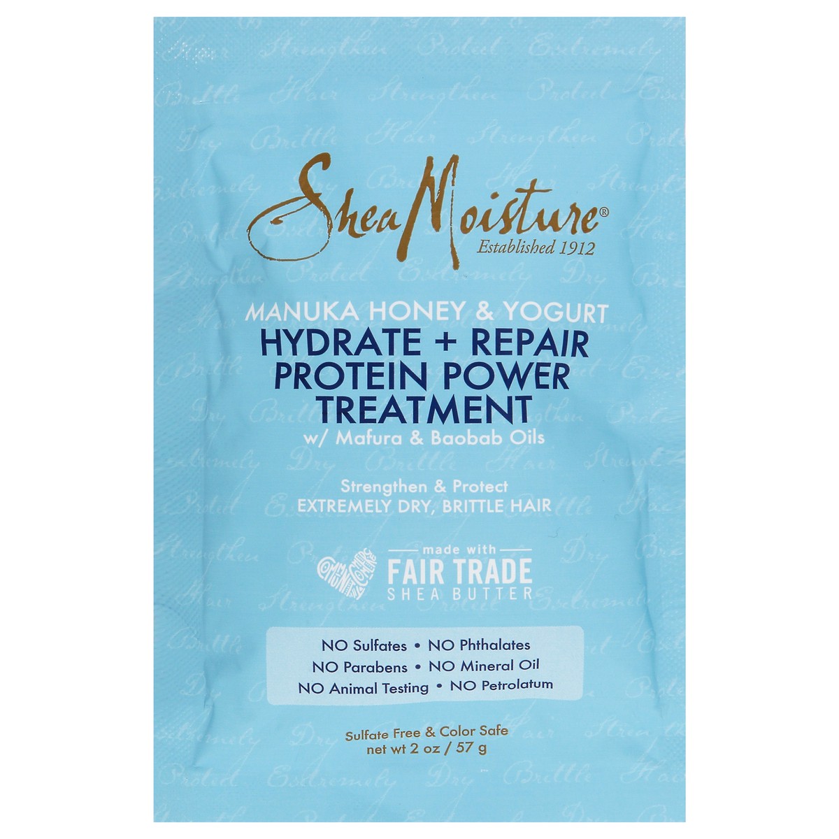 slide 8 of 10, SheaMoisture Manuka Honey & Yogurt Hydrate + Repair Protein Power Treatment 2 oz Bag, 2 oz