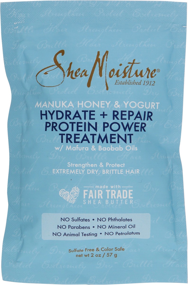 slide 1 of 10, SheaMoisture Manuka Honey & Yogurt Hydrate + Repair Protein Power Treatment 2 oz Bag, 2 oz