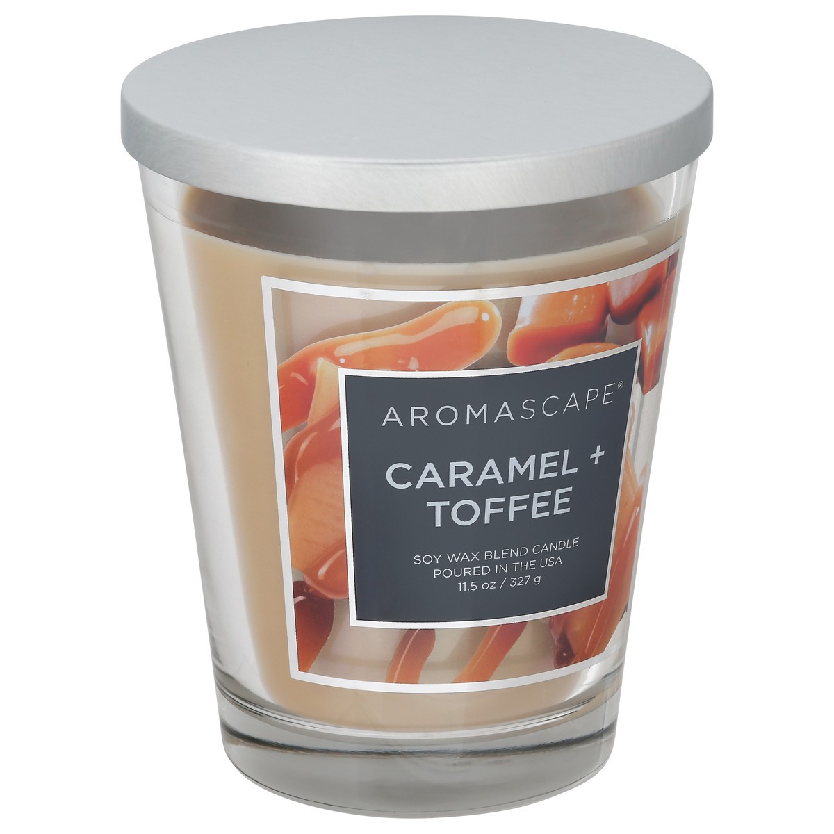 slide 2 of 10, Aromascape Soy Wax Blend Caramel +Toffee Candle 1 ea, 1 ct