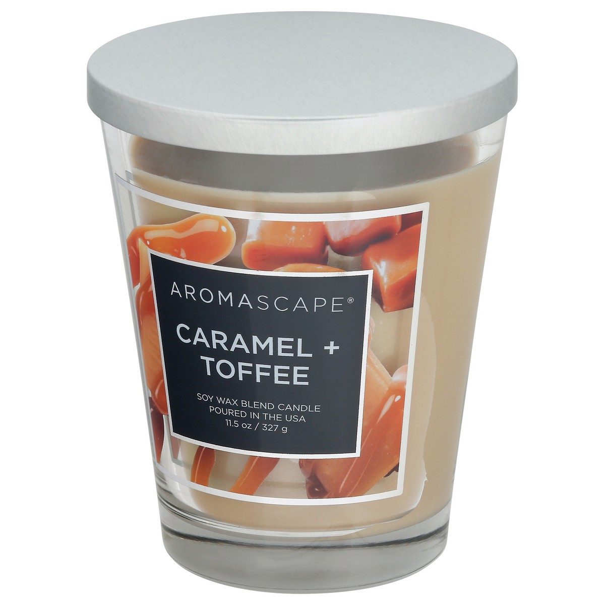 slide 3 of 10, Aromascape Soy Wax Blend Caramel +Toffee Candle 1 ea, 1 ct