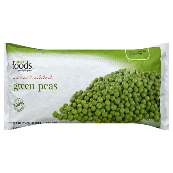 slide 1 of 1, Lowes Foods Green Peas No Salt Large, 32 oz