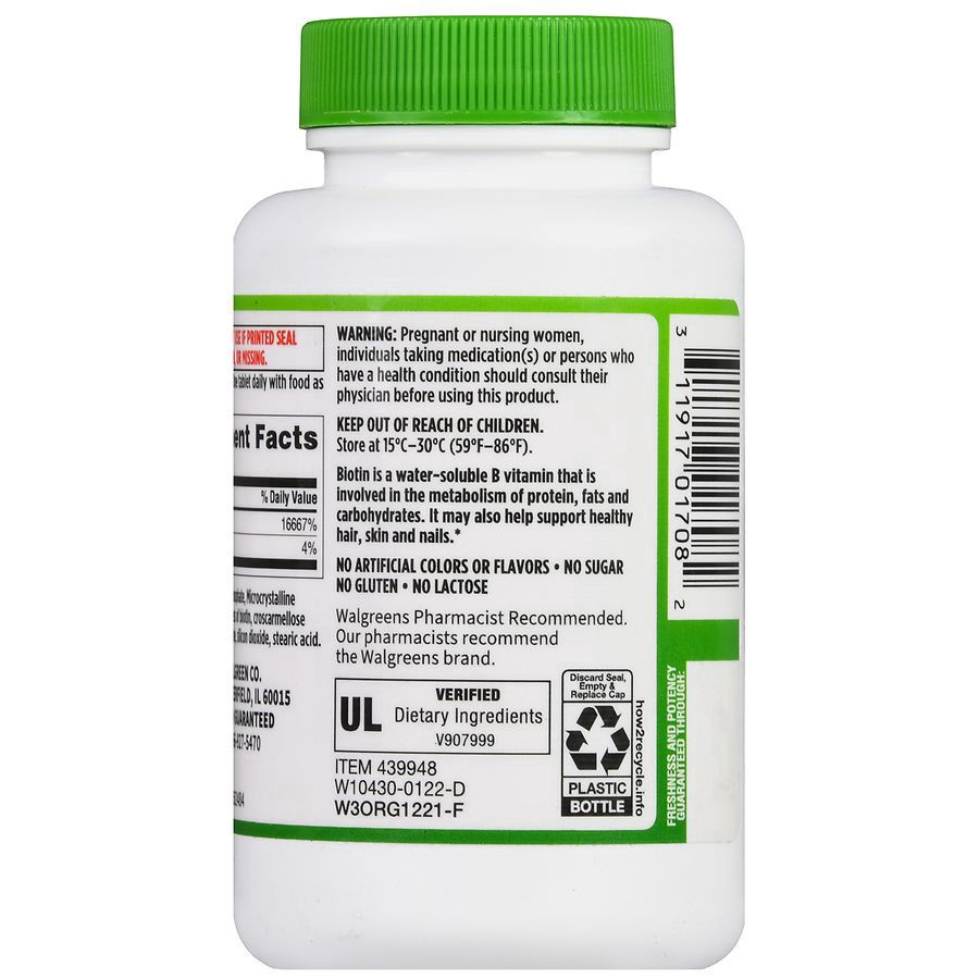 slide 3 of 5, Walgreens Biotin 5000 mcg, 300 ct