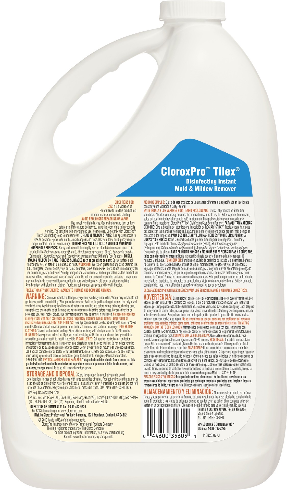 slide 3 of 5, Tilex CloroxPro Tilex Disinfecting Instant Mold and Mildew Remover Refill, 128 Fluid Ounces (35605) (Package May Vary), 128 fl oz