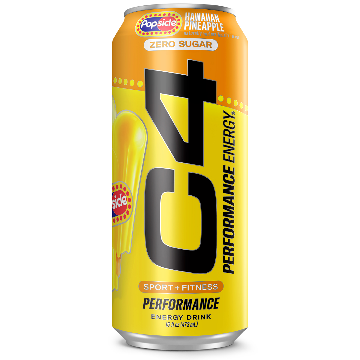 slide 1 of 1, C4 Sport Performance Hawaiian Pineapple Popsicle Energy Drink, 16 fl oz can, 16 fl oz