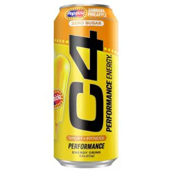 C4 Sport Sport Performance Hawaiian Pineapple Popsicle Energy Drink, 16 fl oz Can