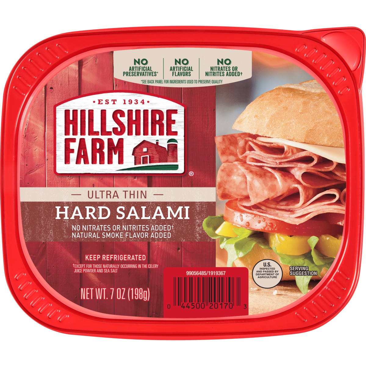 slide 1 of 10, Hillshire Farm Ultra Thin Uncured Hard Salami, 7 oz., 7 oz