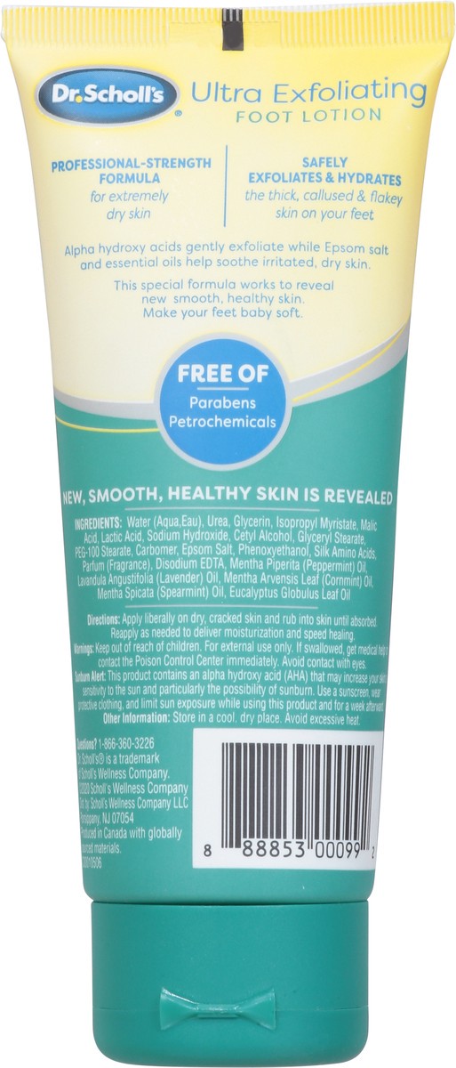 slide 8 of 9, Dr. Scholl's Dry, Flaky Skin Remover Ultra Exfoliating Foot Lotion with Urea for Rough Dry Cracked Feet, Heal and Moisturize for Healthy Looking Feet, Intensive Foot Care, Alpha Hydroxy Acids, 3.5 oz, 3.5 oz