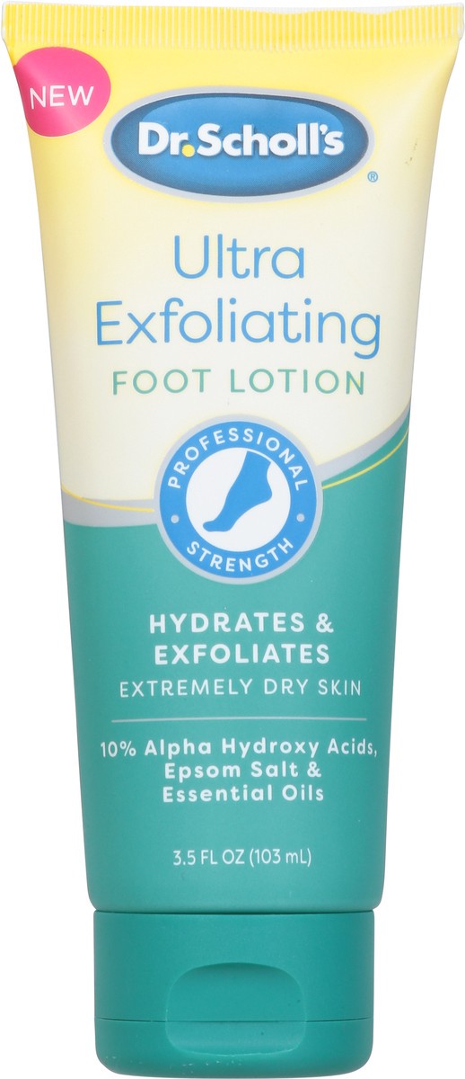 slide 5 of 9, Dr. Scholl's Dry, Flaky Skin Remover Ultra Exfoliating Foot Lotion with Urea for Rough Dry Cracked Feet, Heal and Moisturize for Healthy Looking Feet, Intensive Foot Care, Alpha Hydroxy Acids, 3.5 oz, 3.5 oz