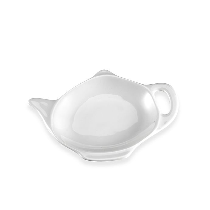 slide 1 of 1, Everyday White by Fitz and Floyd Teapot Tea Bag Caddy, 1 ct