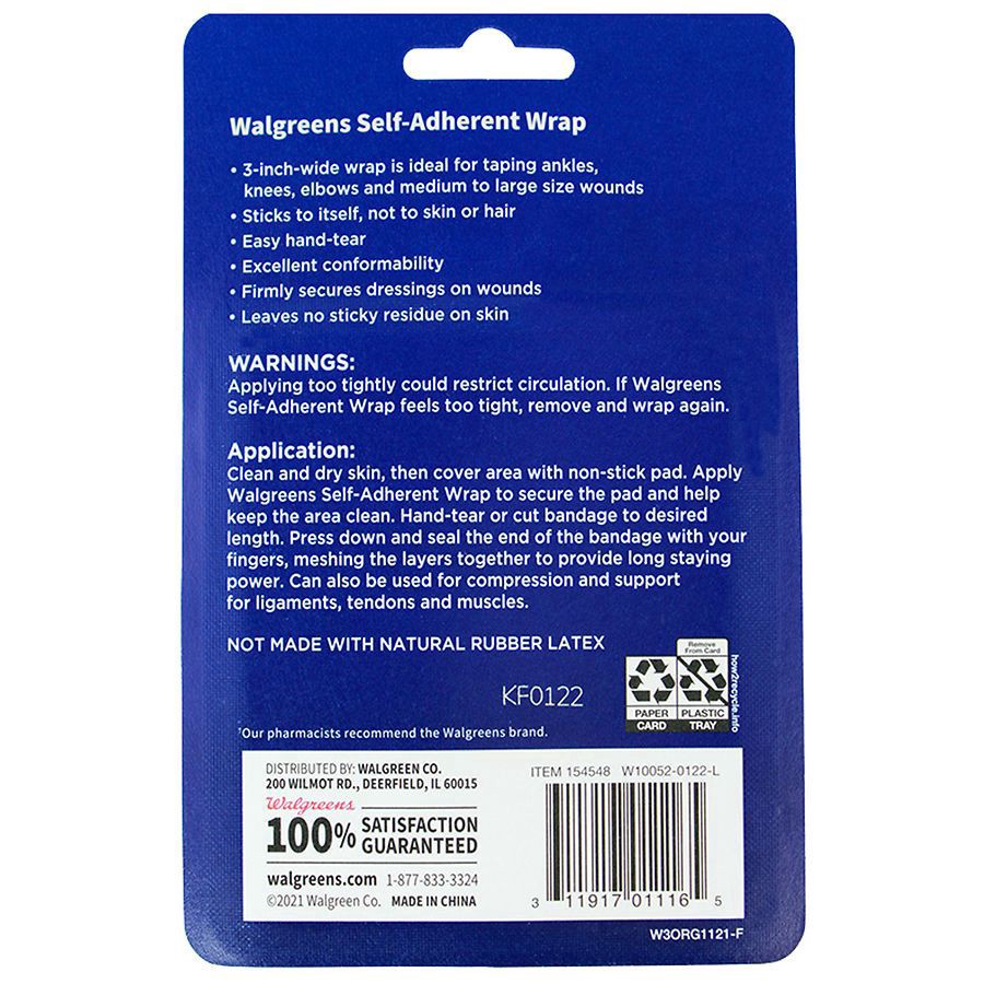 slide 4 of 5, Walgreens Self-Adherent Wrap 3 inch, 1 ct