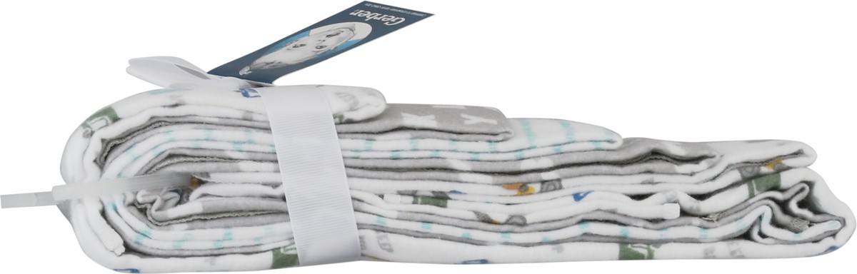 slide 5 of 9, Gerber Trucks Flannel Blankets - White, 5 ct