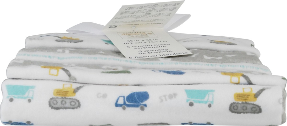 slide 6 of 9, Gerber Trucks Flannel Blankets - White, 5 ct